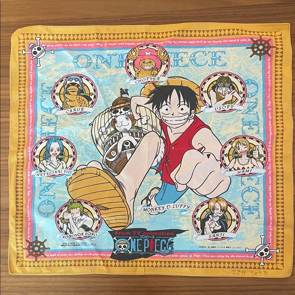 Made in Japan handkerchief/ hand towel. Vintage - Colorful Anime Design